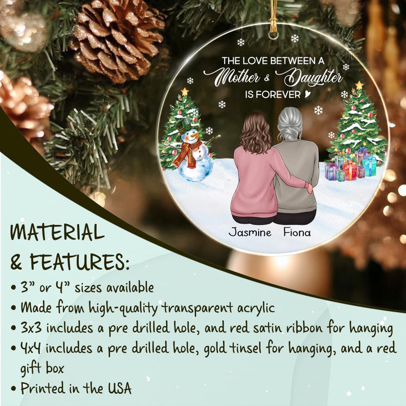 Mother Daughter Forever Love Ornament