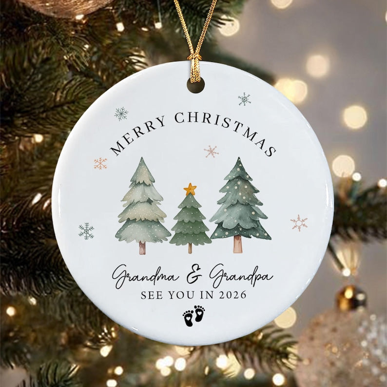 Promoted Grandparents Announcement Ornament