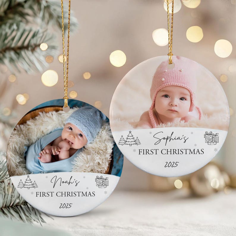Baby First Christmas Photo Keepsake Ornament