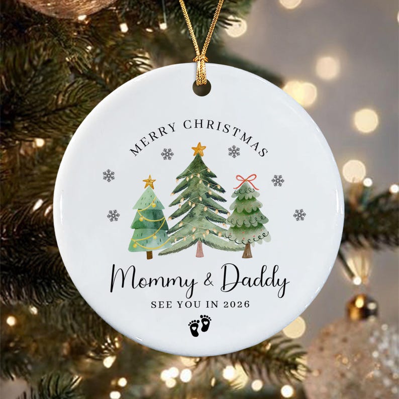 Mommy & Daddy To Be Announcement Ornament