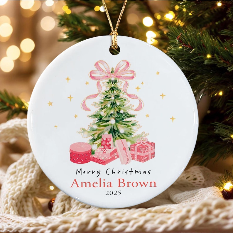 Baby Birth Stats Ceramic Christmas Ornament