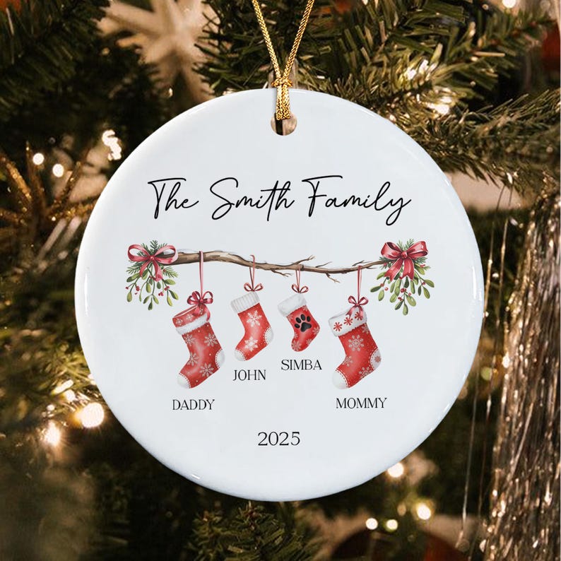 Family & Pets Christmas Stocking Ornament