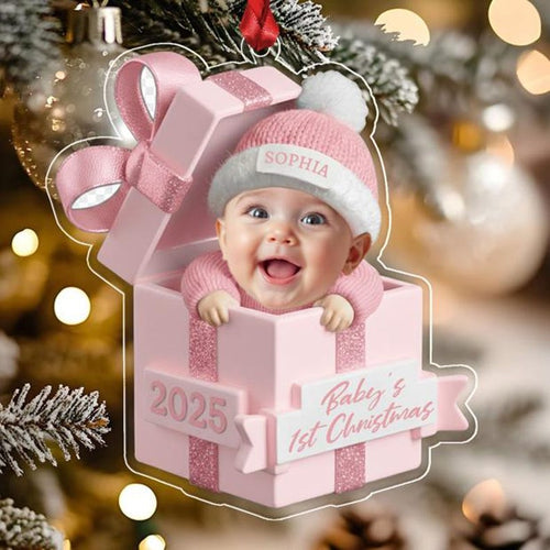 Newborn Giftbox Photo Acrylic Ornament