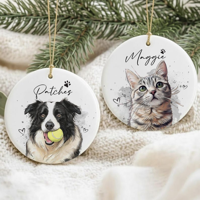 Dog Watercolor Portrait Ornament 2026