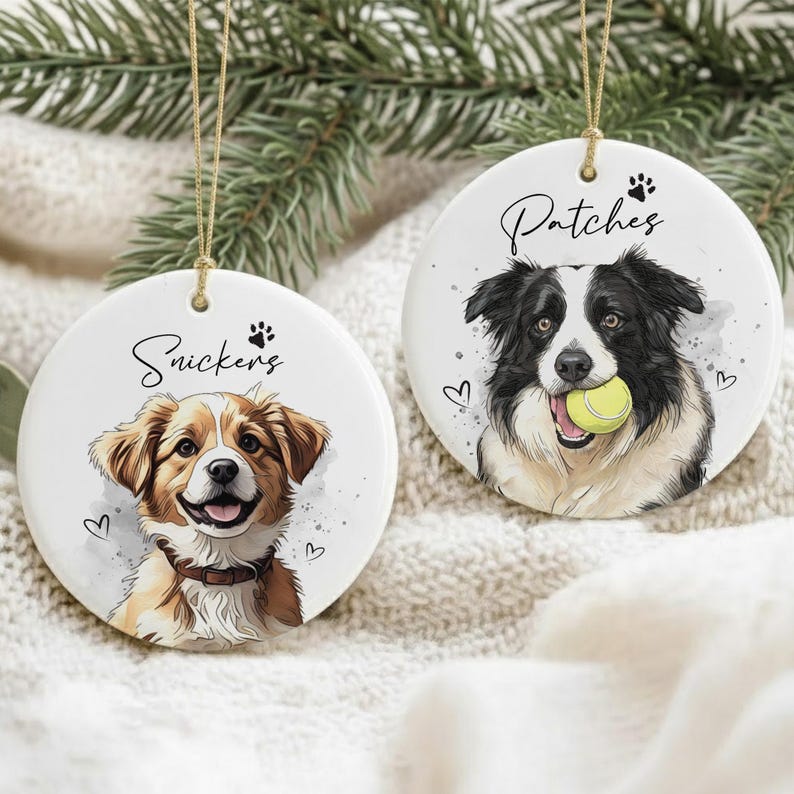 Dog Photo Watercolor Pet Ornament 2026