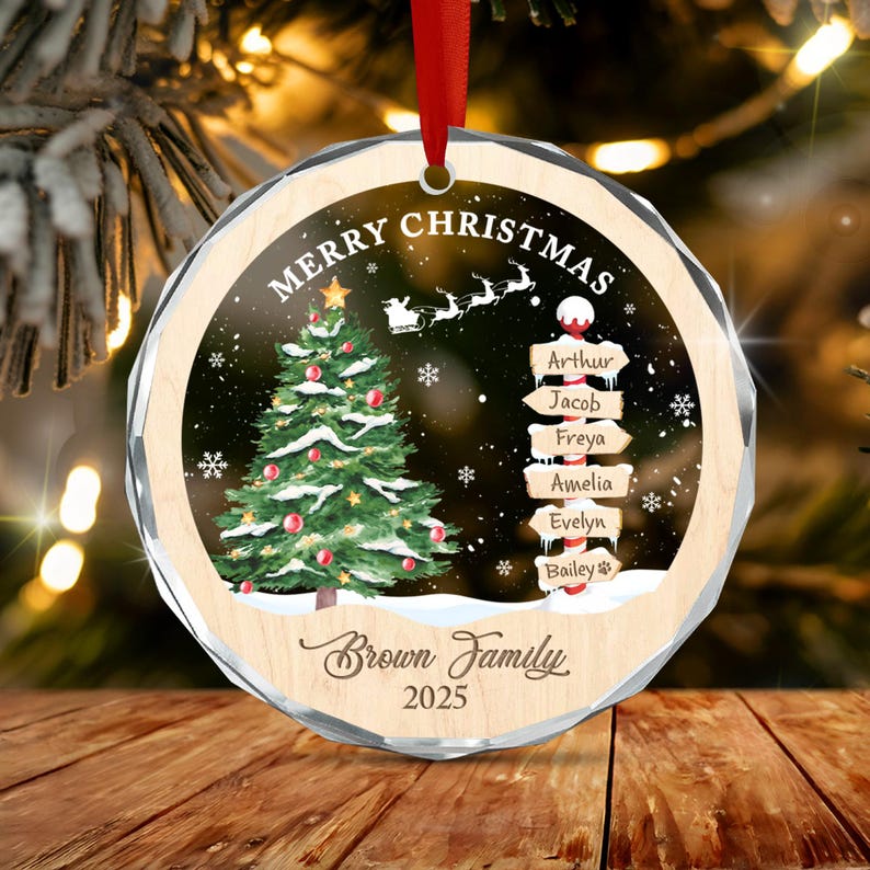 Family Christmas Tree Name Ornament