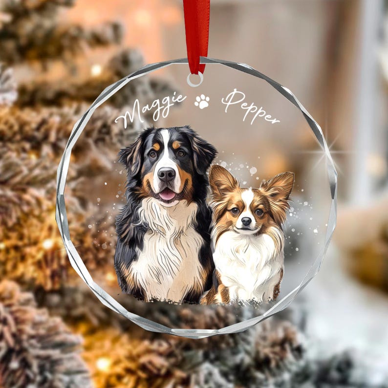 Custom Pet Portrait from Photos Ornament