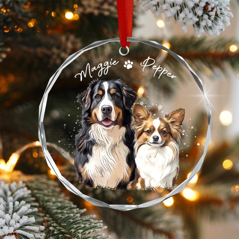 Custom Pet Portrait from Photos Ornament
