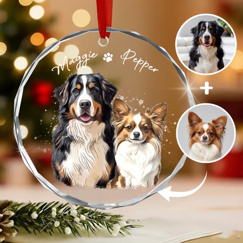 Custom Pet Portrait from Photos Ornament