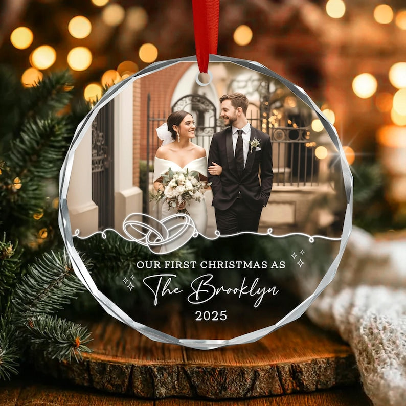 Personalized First Christmas Mr & Mrs Ornament