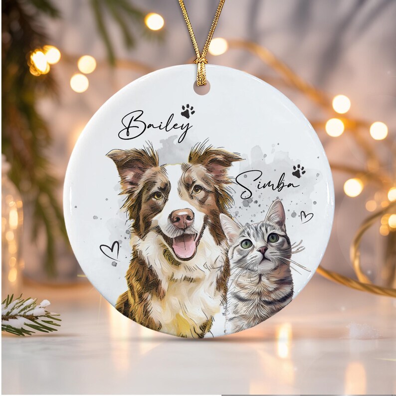 Dog Watercolor Photo Ornament 2026