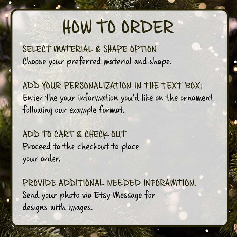 A square instructional sign with dark text on a light background.