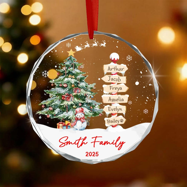 Family & Pets Name Christmas Ornament 2026