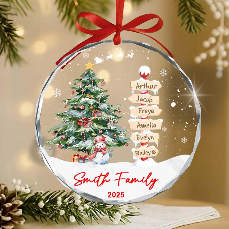 Family & Pets Name Christmas Ornament 2026