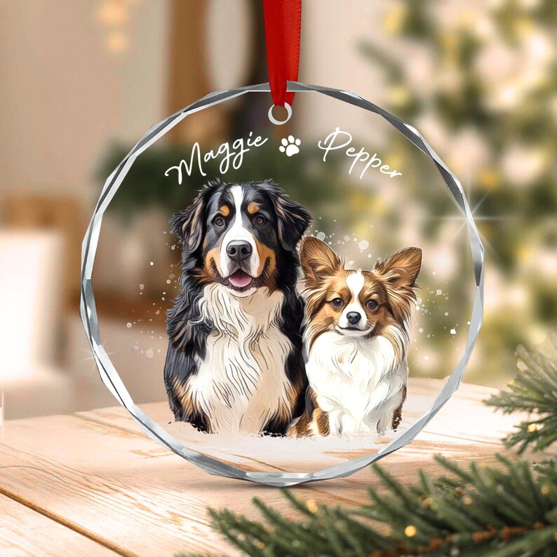 Custom Pet Portrait from Photos Ornament