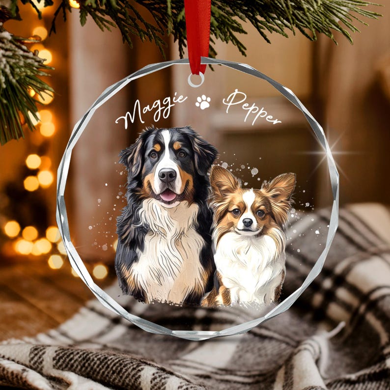 Custom Pet Portrait from Photos Ornament