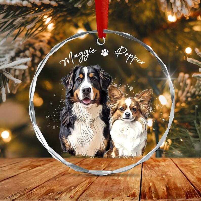 Custom Pet Portrait from Photos Ornament