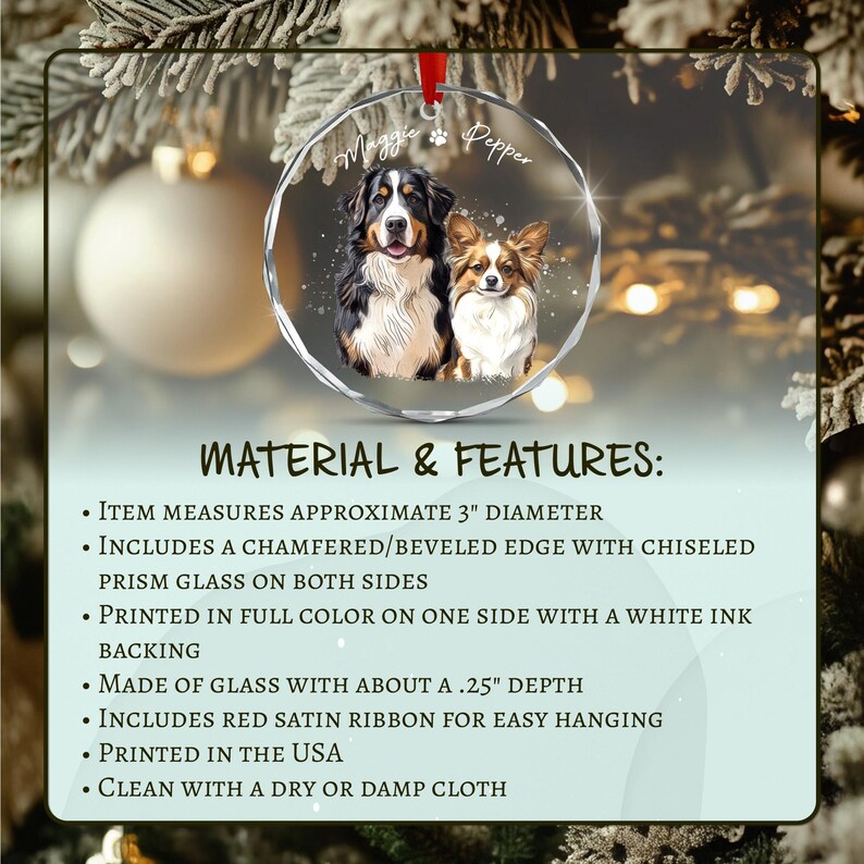 Custom Pet Portrait from Photos Ornament