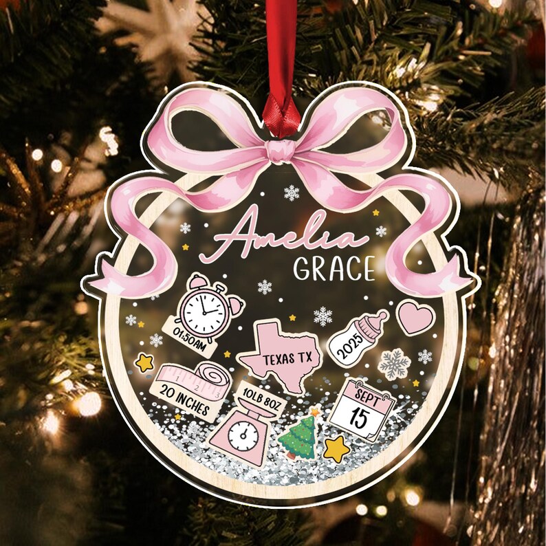 Baby Boy First Christmas Name Ornament 2025