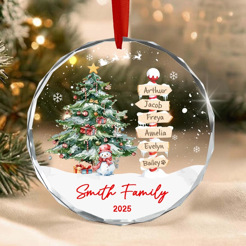 Family & Pets Name Christmas Ornament 2026