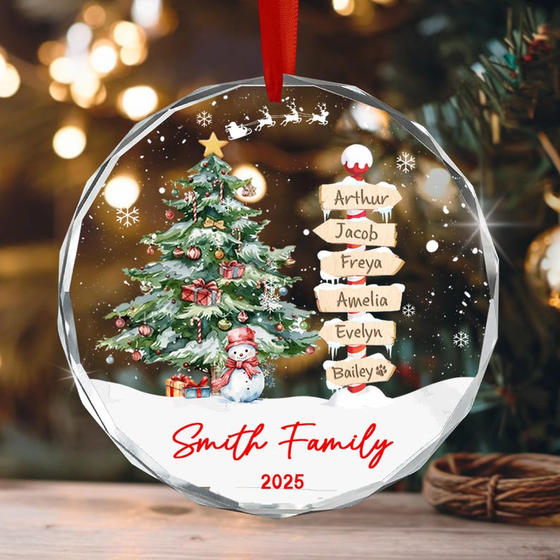 Family & Pets Name Christmas Ornament 2026