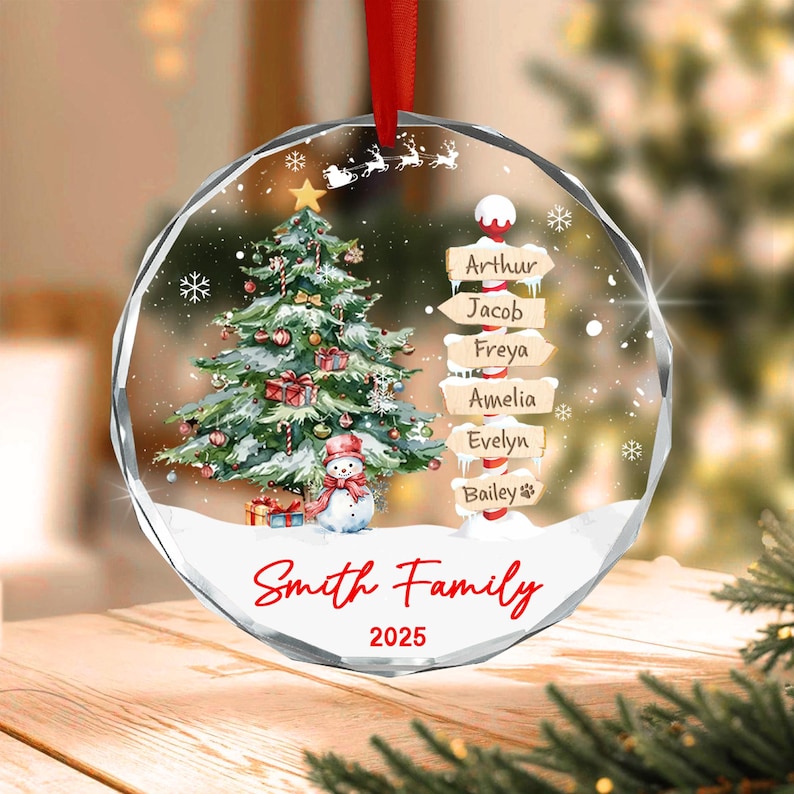 Family & Pets Name Christmas Ornament 2026