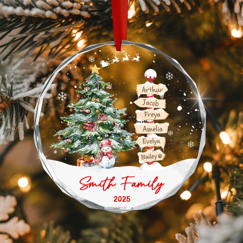Family & Pets Name Christmas Ornament 2026