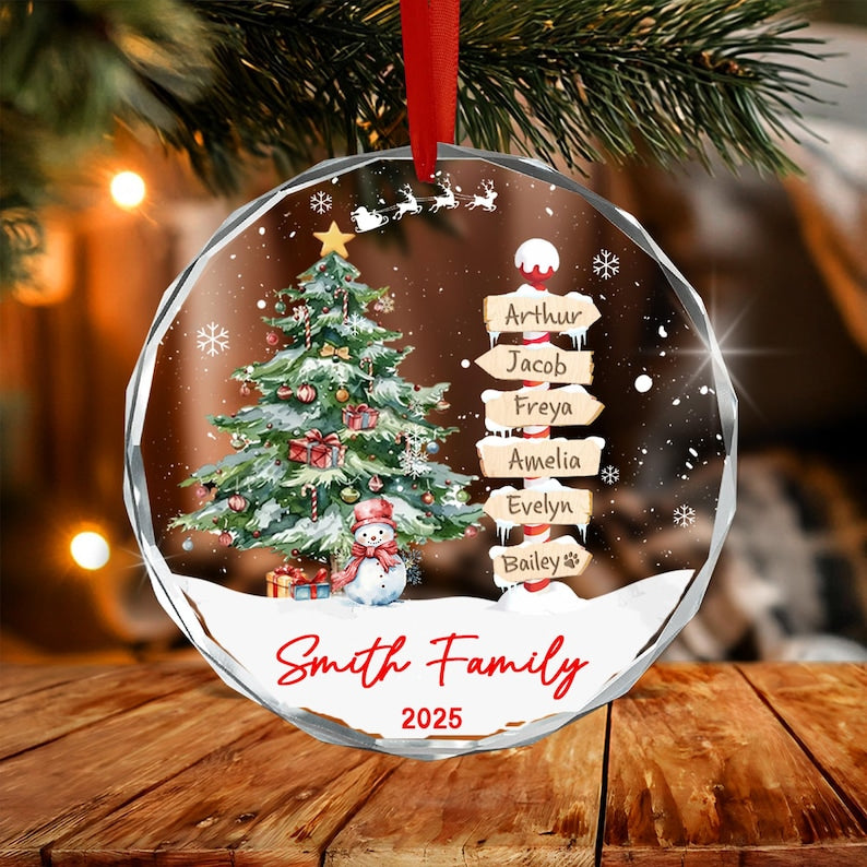 Family & Pets Name Christmas Ornament 2026