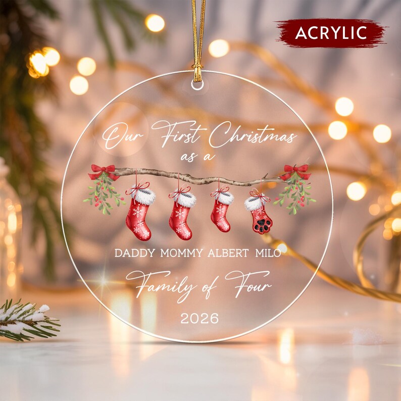 Family of 4 Baby's First Christmas Ornament