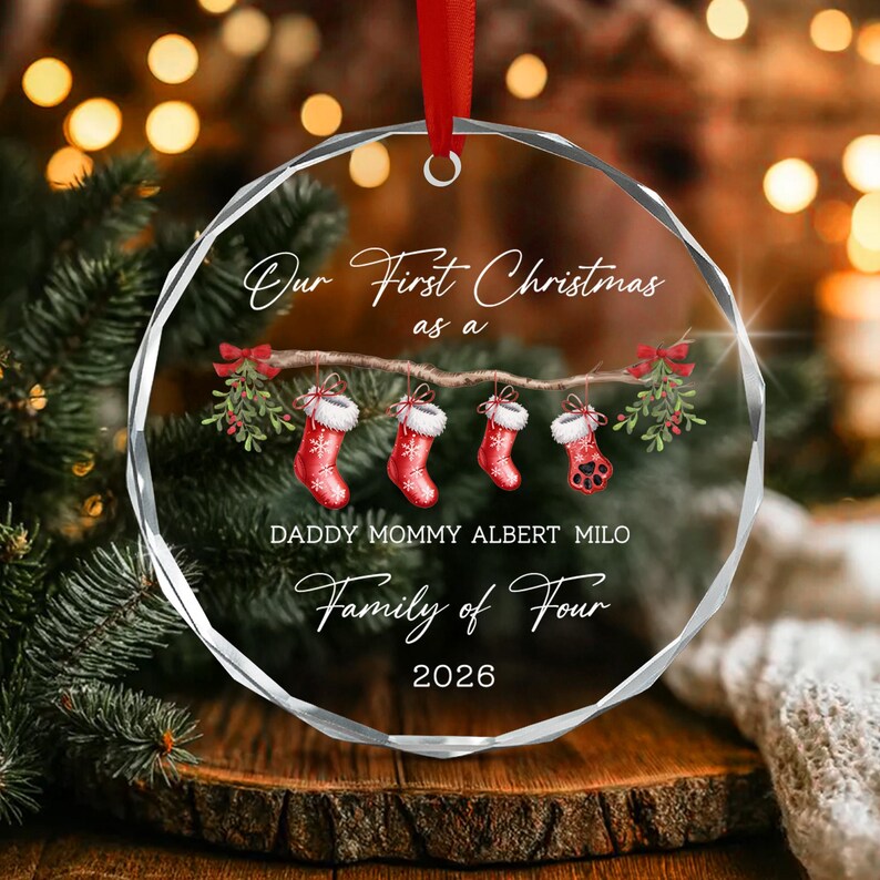 Family of 4 Baby's First Christmas Ornament