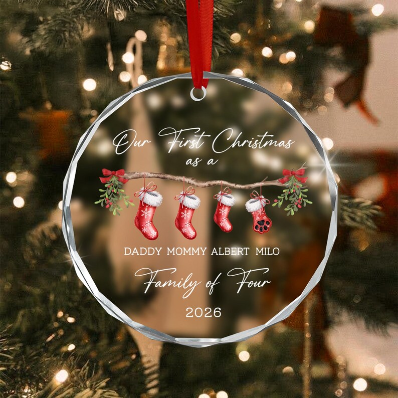 Family of 4 Baby's First Christmas Ornament