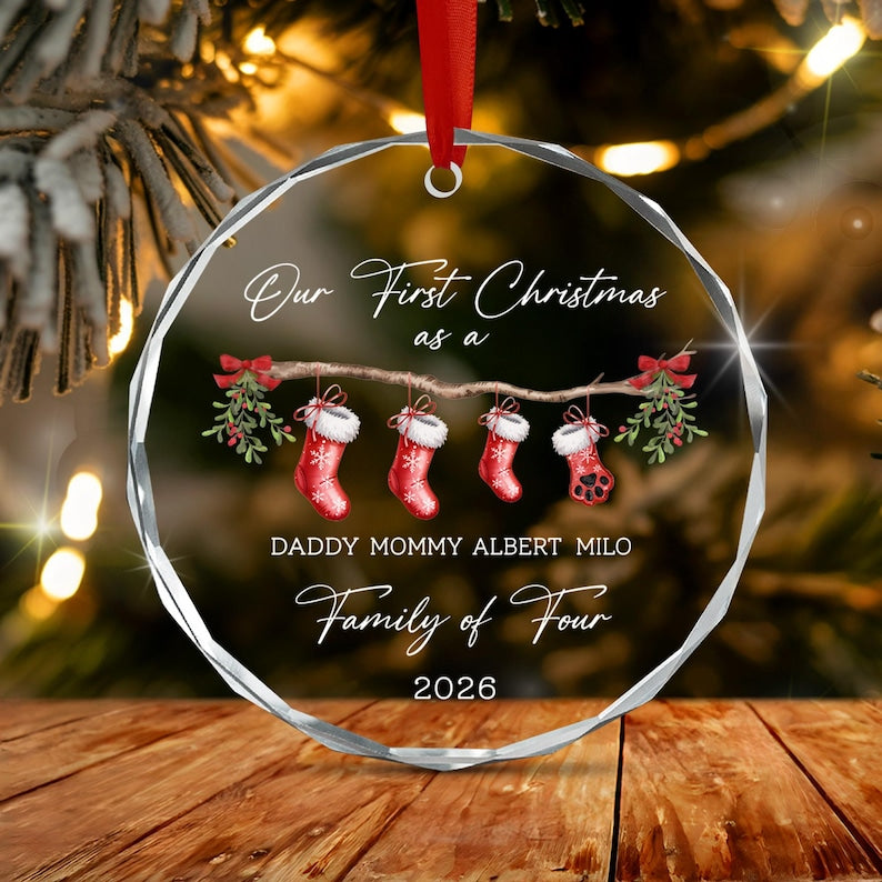 Family of 4 Baby's First Christmas Ornament