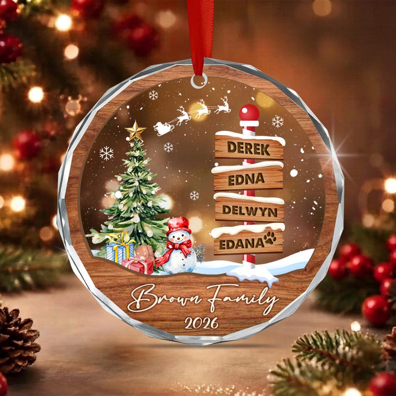 Family Names Winter Scene Ornament