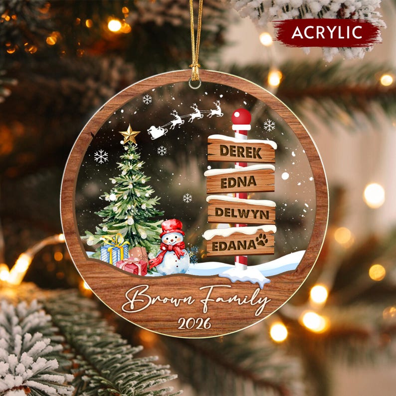 Family Names Winter Scene Ornament