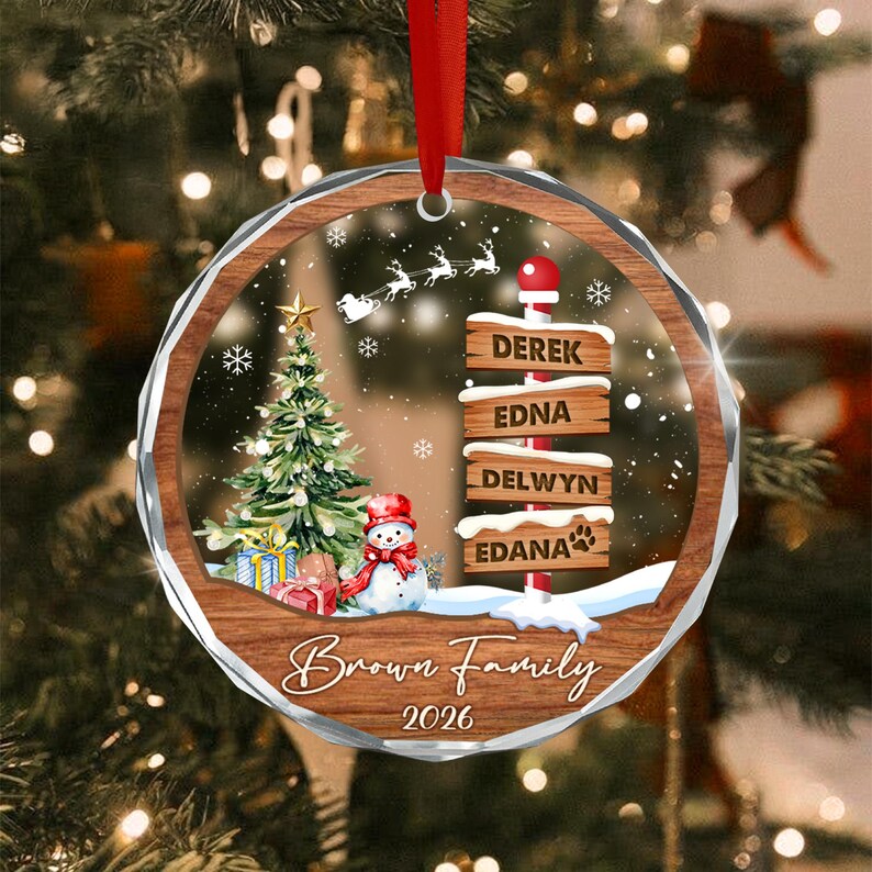 Family Names Winter Scene Ornament