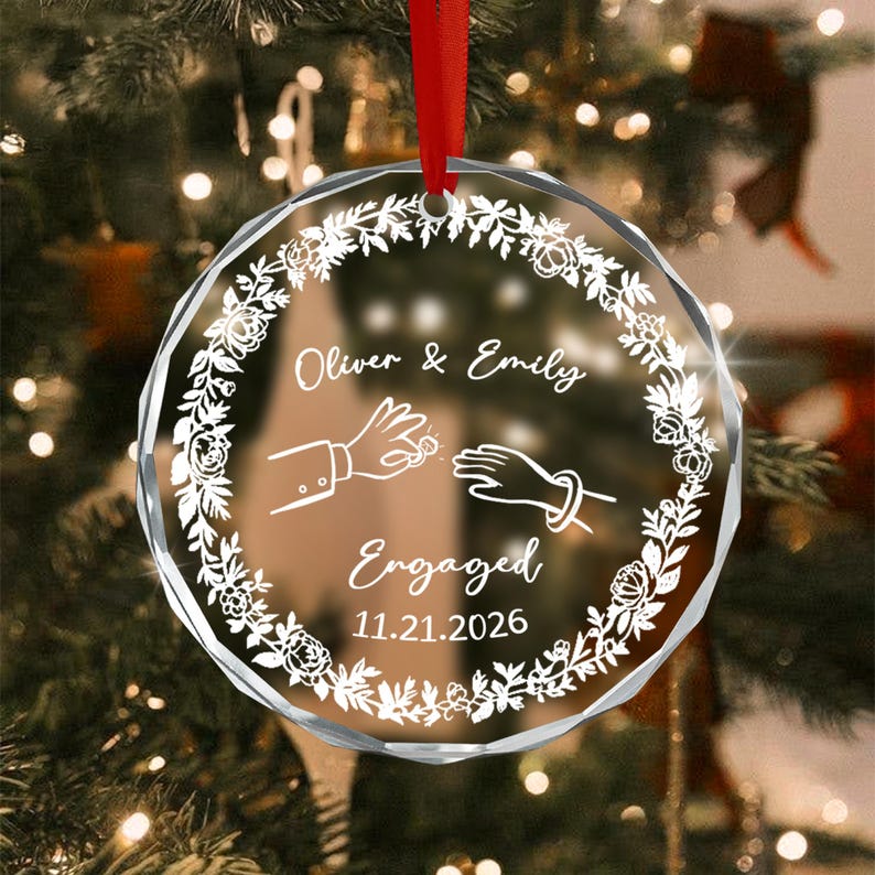 First Christmas Engaged Ornament 2026