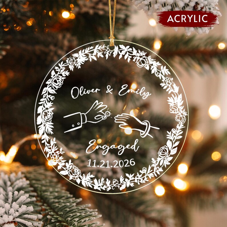 First Christmas Engaged Ornament 2026