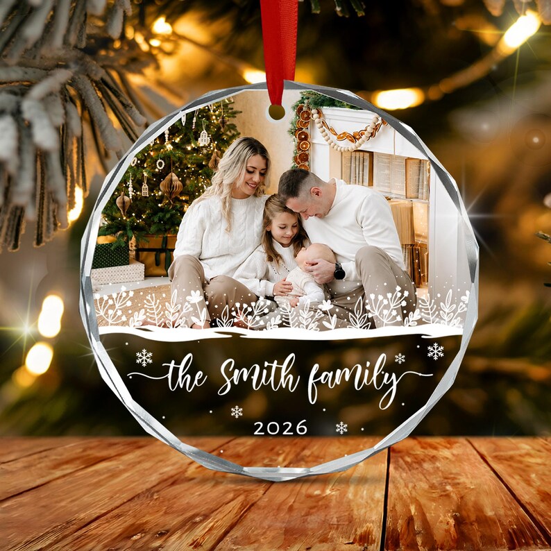 Personalized Family Christmas Photo Ornament