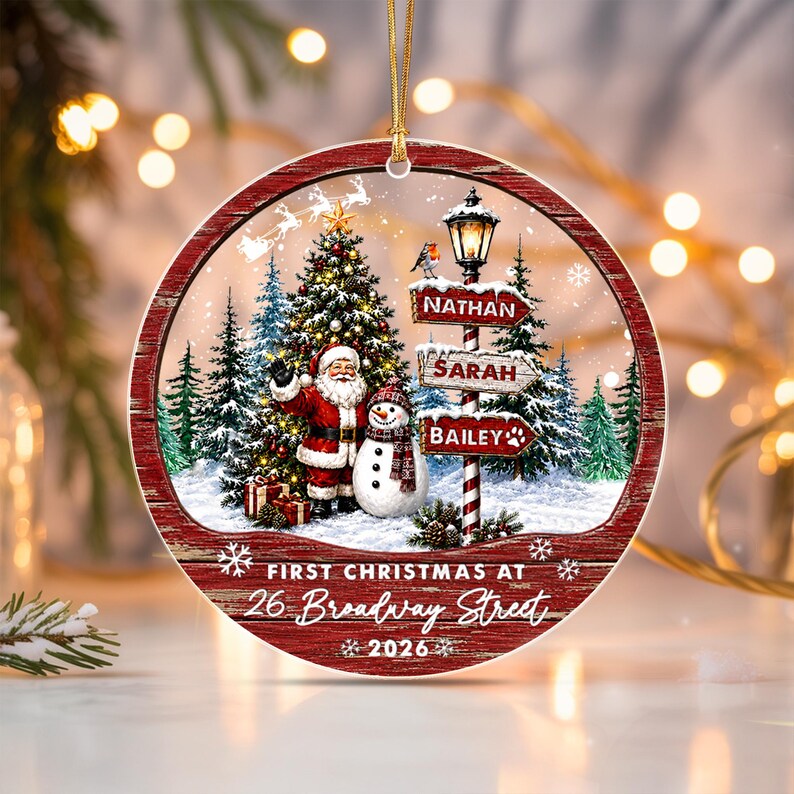 First House Family Name Address Ornament