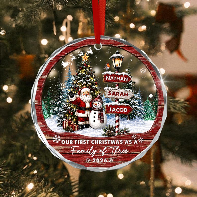 Family of 4, 5 or 6 Name Ornament