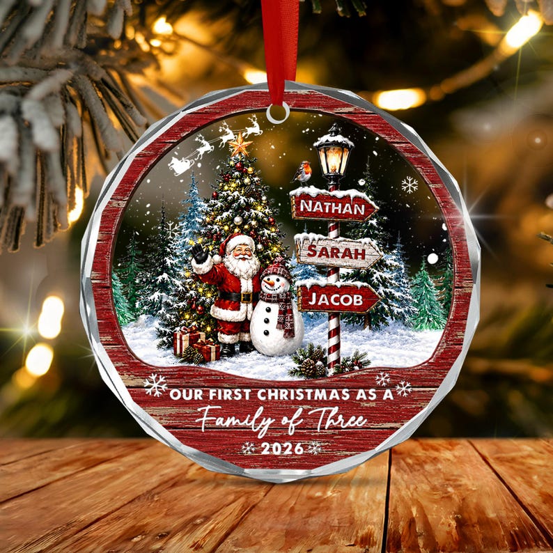 Family of 4, 5 or 6 Name Ornament