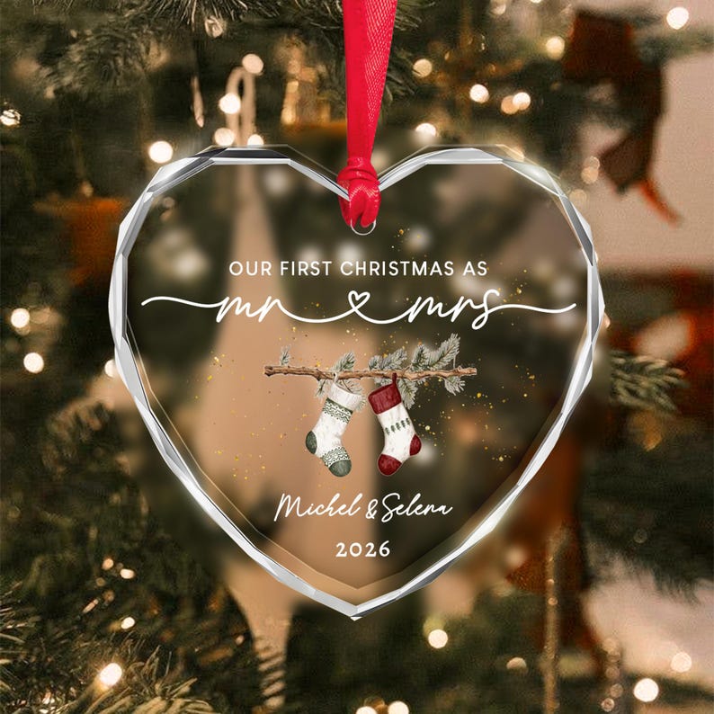 First Christmas Mr & Mrs Name & Year Ornament