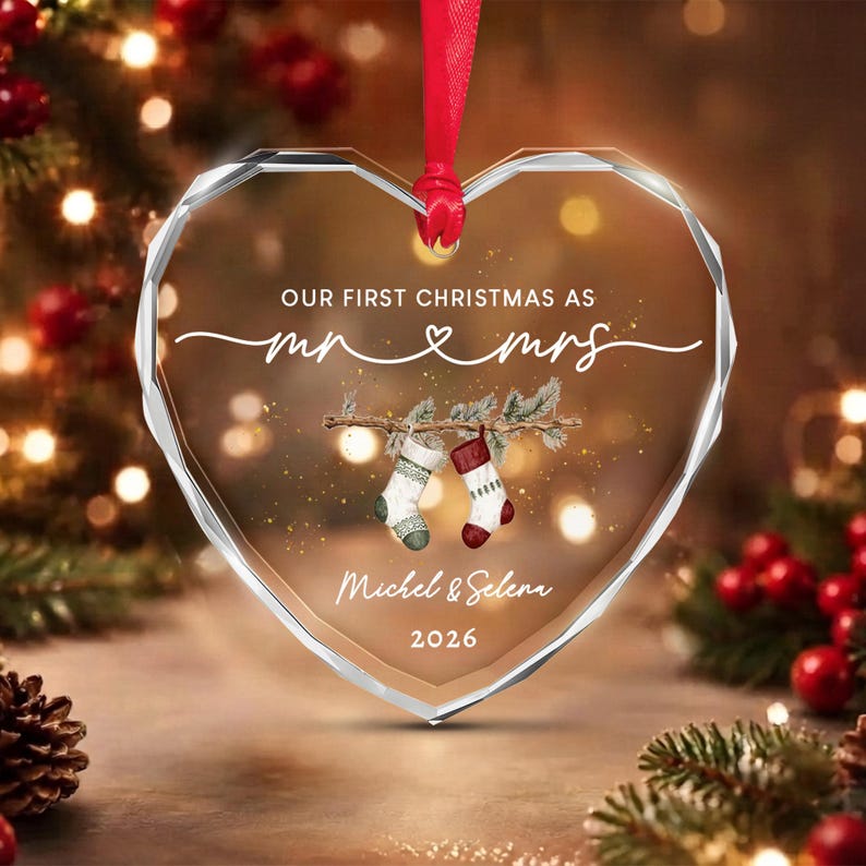 First Christmas Mr & Mrs Name & Year Ornament