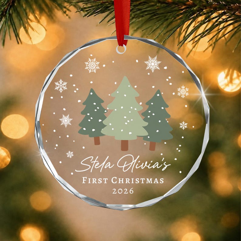 Baby Announcement First Christmas Ornament