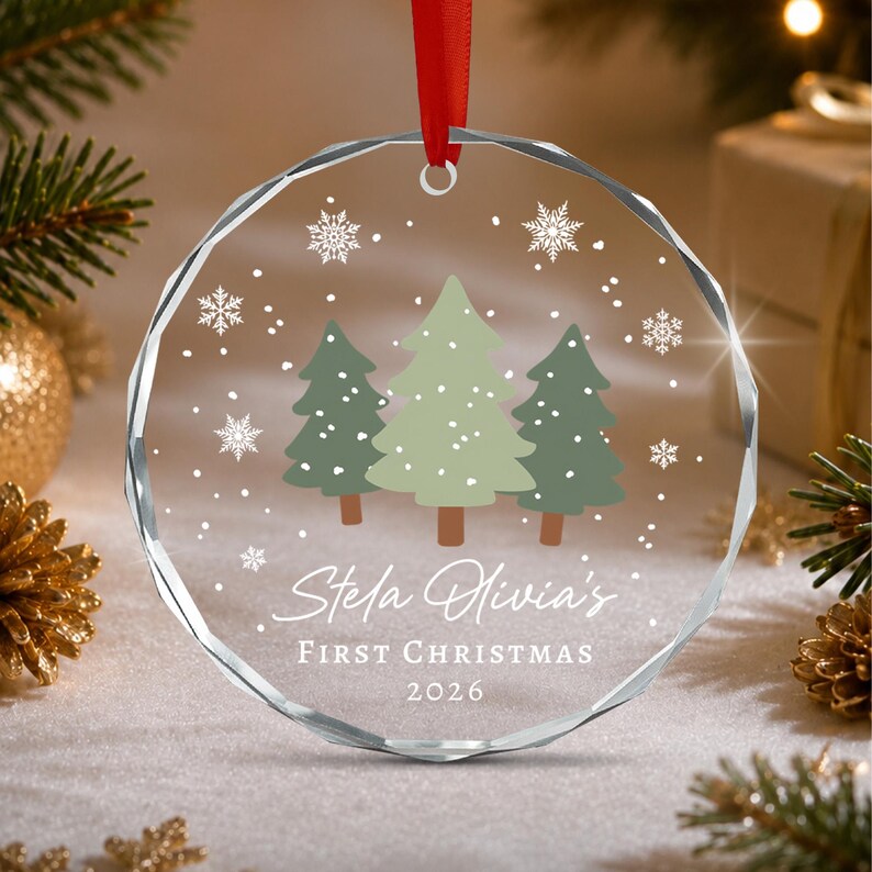 Baby Announcement First Christmas Ornament