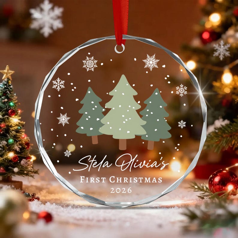 Baby Announcement First Christmas Ornament