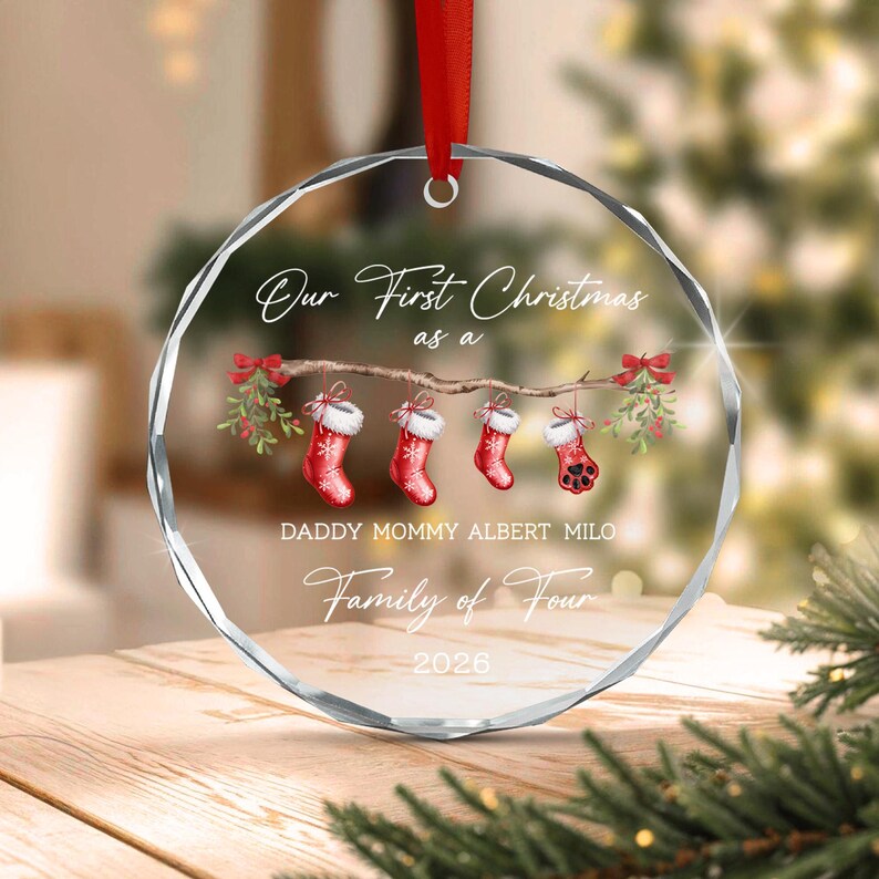 Family of 4 Baby's First Christmas Ornament