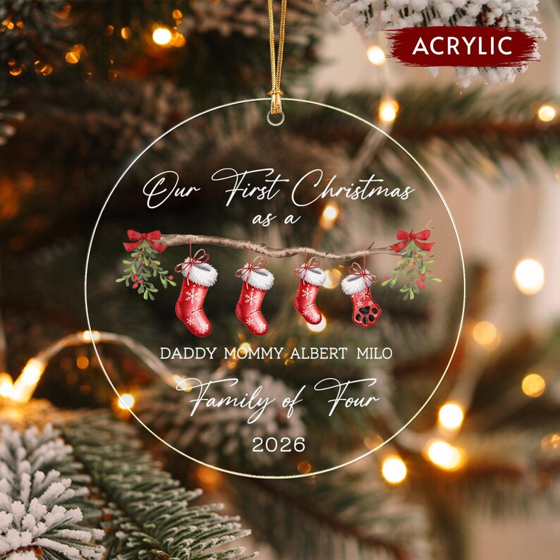 Family of 4 Baby's First Christmas Ornament