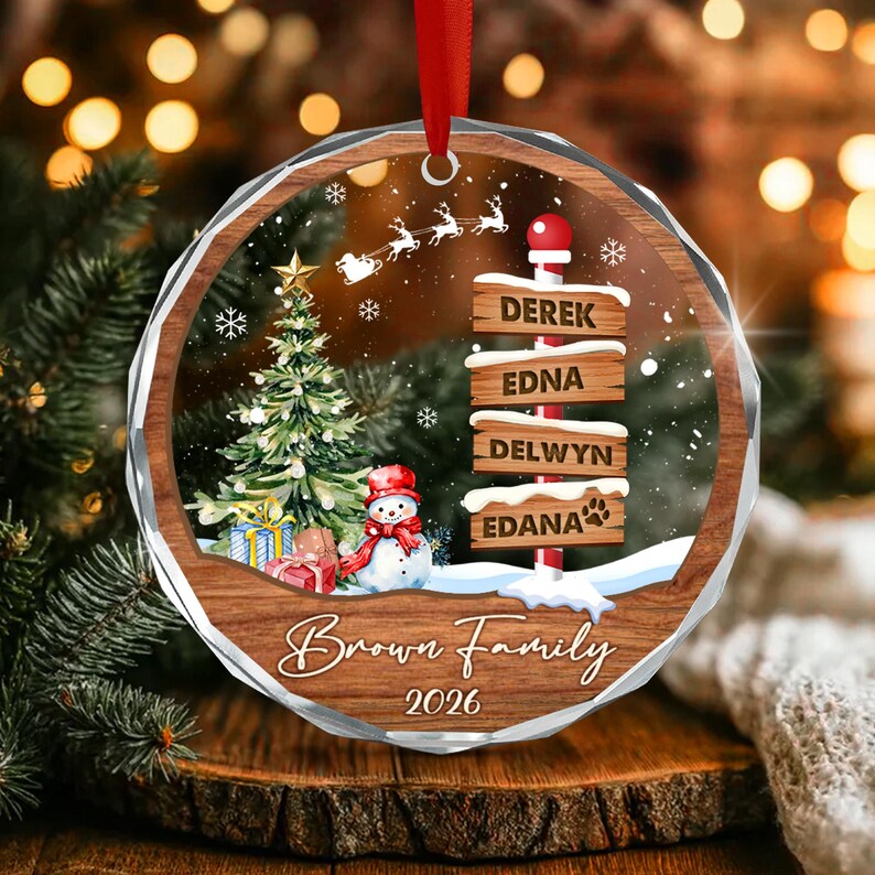 Family Names Winter Scene Ornament