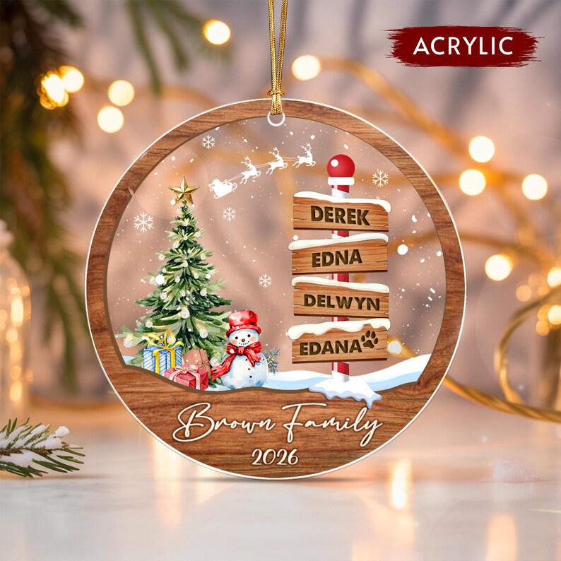 Family Names Winter Scene Ornament